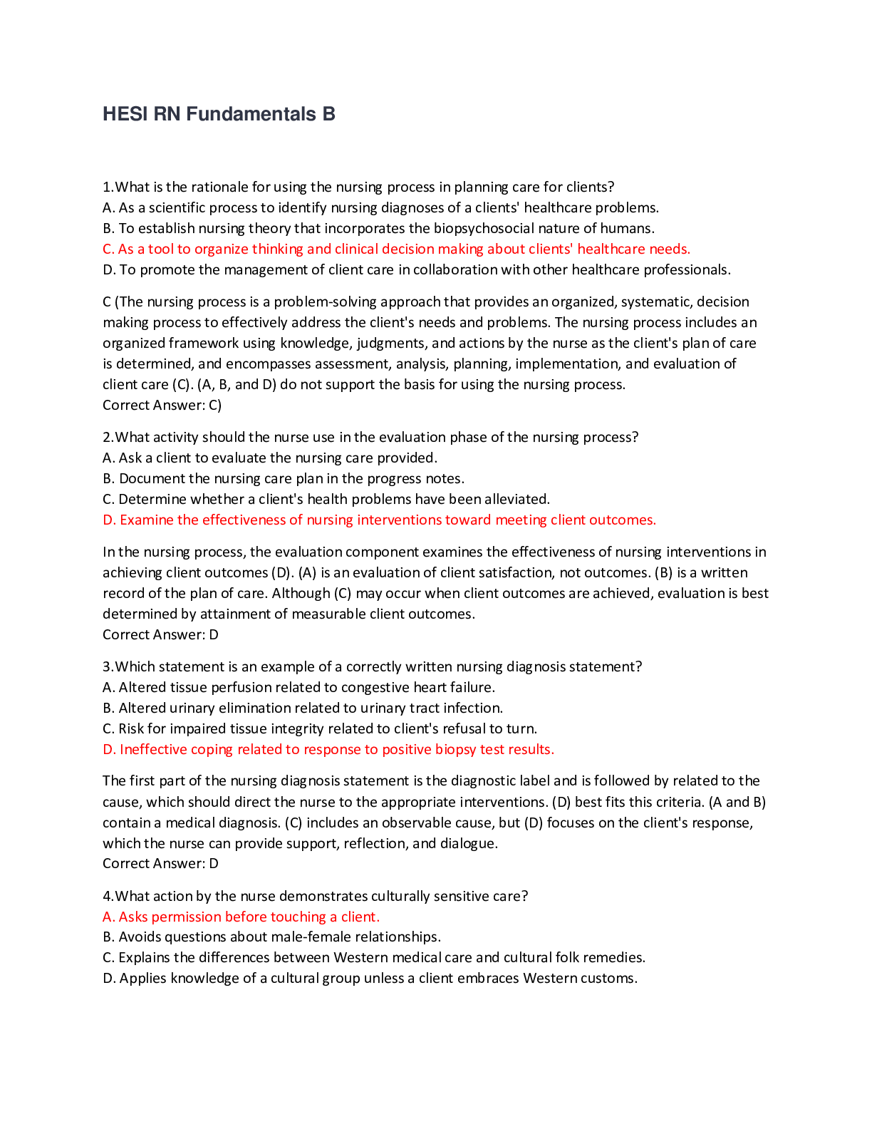 Preview image for HESI RN FUNDAMENTALS
